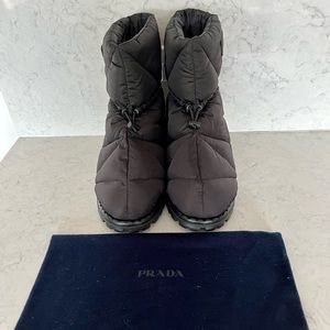 Mens Prada Quilted Nylon Fabric Booties